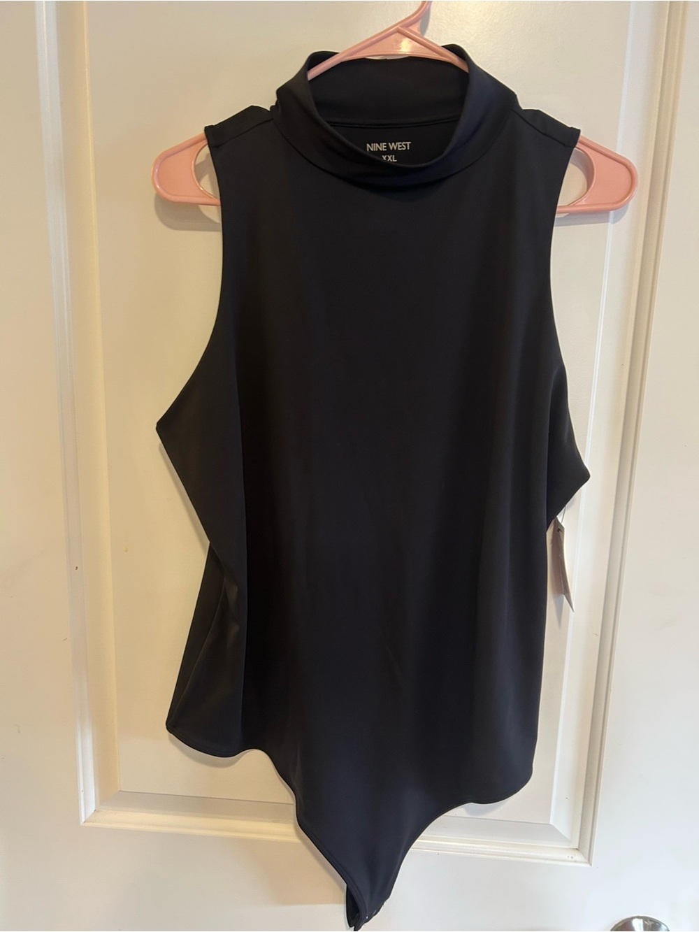 Nine West Black Sleeveless Mock Neck Bodysuit